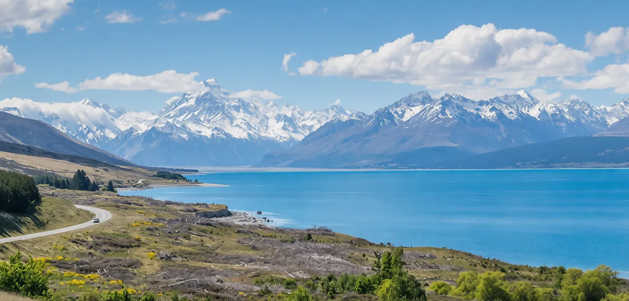 库克山 Lake Pukaki and Mount Cook
