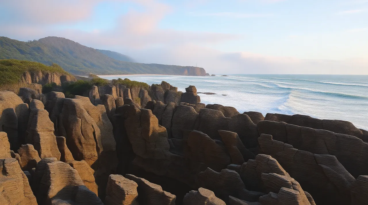 普纳凯基薄饼岩 Pancake Rocks and Blowholes Walk