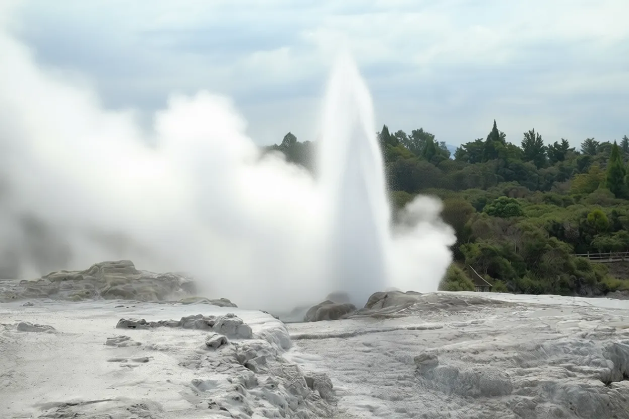 蒂普亚毛利文化村 Pohutu Geyser eruption