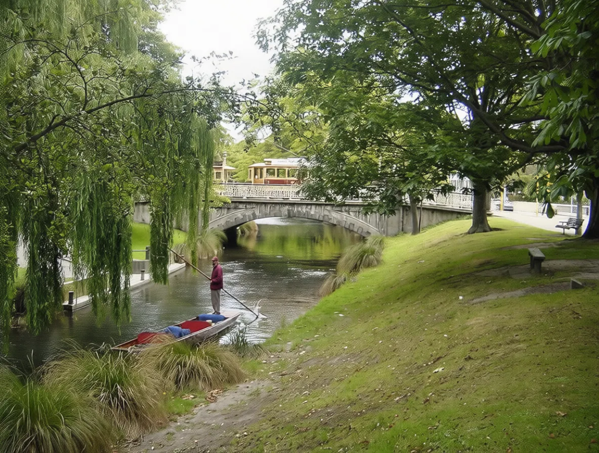 基督城 Punting on the Avon River